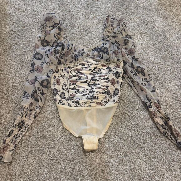 Free People Brunch Date Bodysuit in Ivory Combo | XSmall - Picture 3 of 6